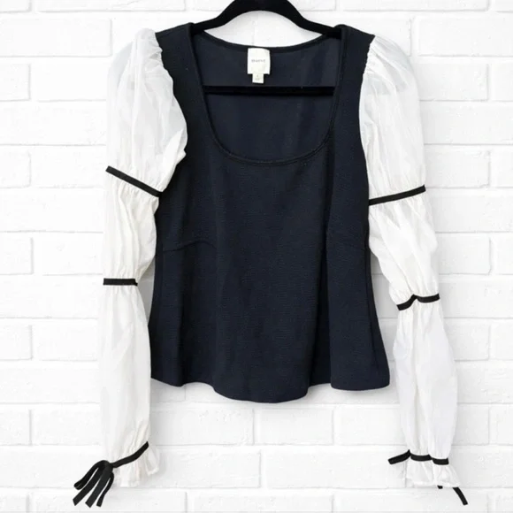 Maeve Balloon-Sleeve Top Blouse Anthropologie romantic whimsygoth feminine - Picture 2 of 8
